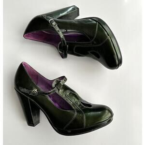 Poetic License Mary Jane T Strap Shiny Poison Green Witch Pumps Shoes 8.5